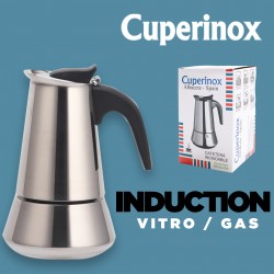 CUPERINOX cafetera italiana 2 tazas, cafetera italiana inducción