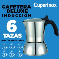 CUPERINOX Cafetera Italiana inducción | 12 Tazas | cafetera Express para  Placas y vitroceramicas inducción | Acero Inoxidable | Apto lavavajillas  (no