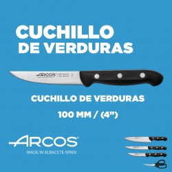 Juego de cuchillos Arcos 4 piezas: Cuchillo chef, cuchillo cocina, cuchillo  verduras y tijera