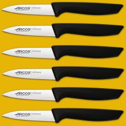 Set 6 Cuchillos Cocina Acero Inoxidable Arcos Niza Color Negro con