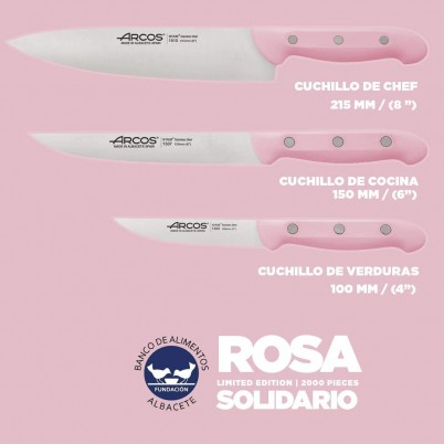 Arcos Juego de cuchillos 3 piezas Set Cuchillos Cocina Rosa Edición  Limitada Solidaria