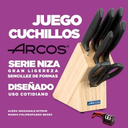 Arcos Juego Cuchillos Cocina y Afilador Cuchillos Cocina