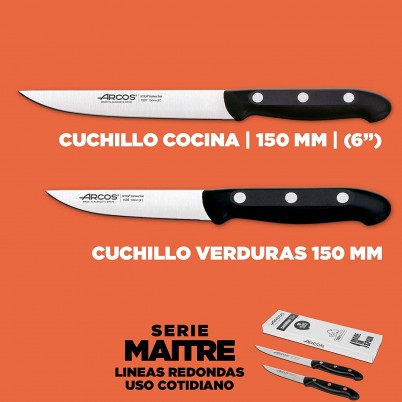 Arcos Juego Cuchillos Cocina2 pzas, Cuchillo Cocina Profesional (150 mm)