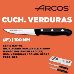 Arcos Juego De Cuchillos, Cuchillo Japones Arcos, Cuchillo Profesional, 4 Piezas, Cuchillo Verduras 100 Mm + Cuchillo Cocina 150 Mm + Cuchillo  Santoku Con Alveolos 170 Mm + Pelador De Patatas con Ofertas en Carrefour