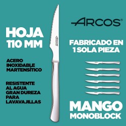 Arcos, Cuchillos Chuleteros Arcos, Cuchillo Arcos Madera, Arcos Cuchillo  Chuletero, 6 Piezas, Juego Cuchillos Carne, Cuchillos Mango Madera, Envase Eco, Fabricado En España con Ofertas en Carrefour