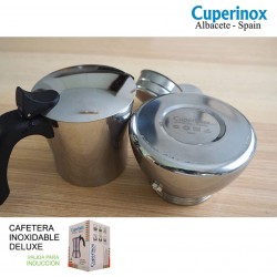 Cuperinox, Cafetera Inoxidable Deluxe, cafetera Italiana 4 Tazas, Cafetera  Italiana Inducción Acero Inoxidable, Mango Anti Quemaduras con Ofertas en  Carrefour