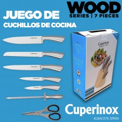 Set Cuchillos 7 Piezas Acero Inoxidable Incluye Pelador