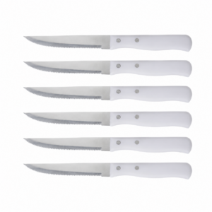 Cuperinox Pearl Elegance – Pack de 6 Cuchillos de Cocina 11 cm con Hoja de Acero Inoxidable Serrada y Mango Nácar – Corte Preciso y Elegancia