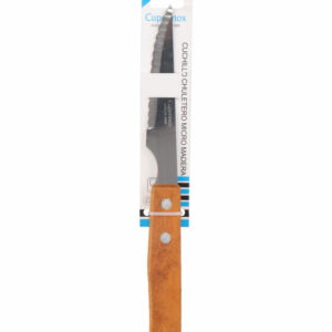 Cuperinox Classic Line – Set de 6 Cuchillos Chuleteros con Hoja de Acero Inoxidable y Mango de Madera – Hoja Microdentada para corte preciso