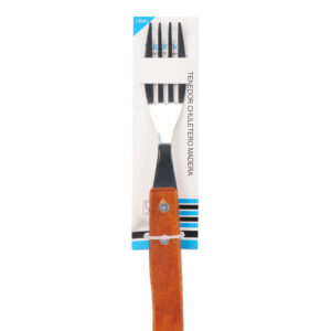 Cuperinox Classic Line – Set de 6 Tenedores Chuleteros con Puntas de Acero Inoxidable y Mango de Madera – Resistentes y Ergonómicos