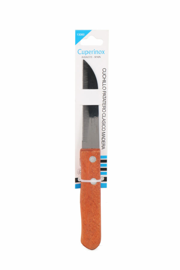Cuperinox Classic Line – Set de 6 Cuchillos de Cocina con Hoja de Acero Inoxidable y Mango de Madera – Corte Preciso para Uso Diario