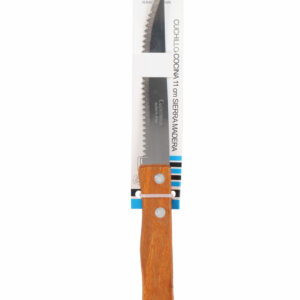 Cuperinox Classic Line – Set de 6 Cuchillos de Cocina 11 cm con Hoja de Acero Inoxidable y Mango de Madera – Hoja Serrada para Corte Preciso