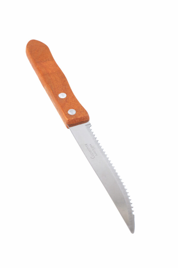 Cuperinox Classic Line – Set de 6 Cuchillos de Cocina 11 cm con Hoja de Acero Inoxidable y Mango de Madera – Hoja Serrada para Corte Preciso - Imagen 2