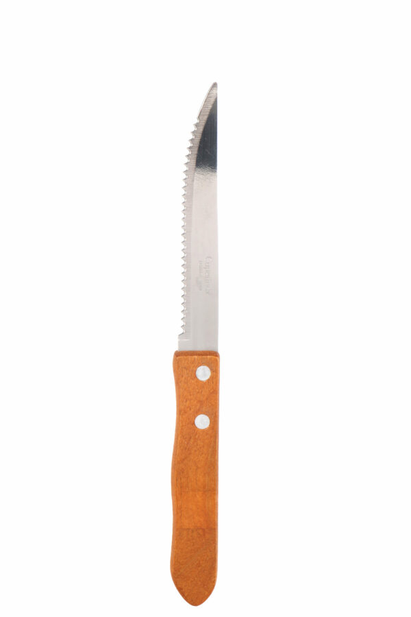 Cuperinox Classic Line – Set de 6 Cuchillos de Cocina 11 cm con Hoja de Acero Inoxidable y Mango de Madera – Hoja Serrada para Corte Preciso - Imagen 3