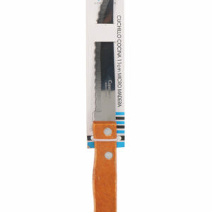 Cuperinox Classic Line – Set de 6 Cuchillos de Cocina 11 cm con Hoja de Acero Inoxidable y Mango de Madera – Hoja Microdentada para Corte Preciso