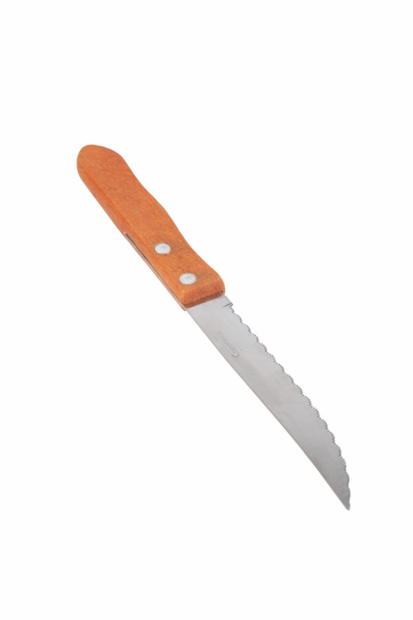 Cuperinox Classic Line – Set de 6 Cuchillos de Cocina 11 cm con Hoja de Acero Inoxidable y Mango de Madera – Hoja Microdentada para Corte Preciso - Imagen 2