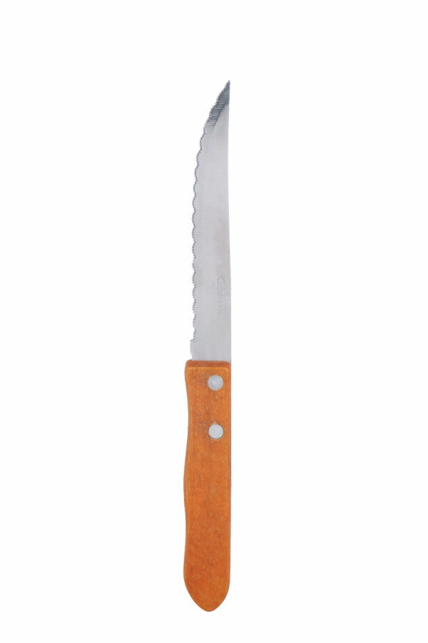 Cuperinox Classic Line – Set de 6 Cuchillos de Cocina 11 cm con Hoja de Acero Inoxidable y Mango de Madera – Hoja Microdentada para Corte Preciso - Imagen 3