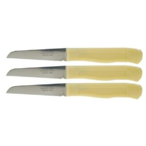 Set de 12 Cuchillos Patateros Color Marfil | Hoja de Acero Inoxidable | Peladores Ligeros y Precisos | Mango Ergonómico | Apto Lavavajillas