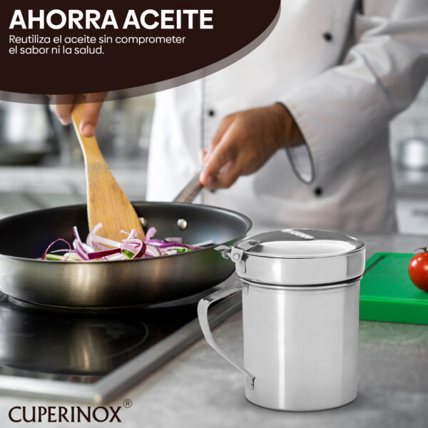 CUPERINOX Grasera Carne 550 ml | Acero Inoxidable | Recoge Grasas de Carne y Aceites | Apta Lavavajillas | Cocina Profesional - Gourmet Oil Collection