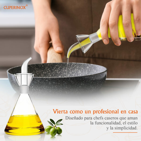 CUPERINOX Aceitera de Cristal Antigoteo para Aceite de Oliva, Resistente y Fácil de Limpiar Gourmet Oil Collection (125 Ml) - Imagen 7