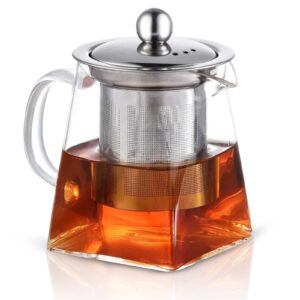 Cuperinox Infusion Prestige Collection - Tetera de Cristal con Infusor 350ml | Resistente al Calor | Apta para Microondas | Diseño Elegante y Funcional