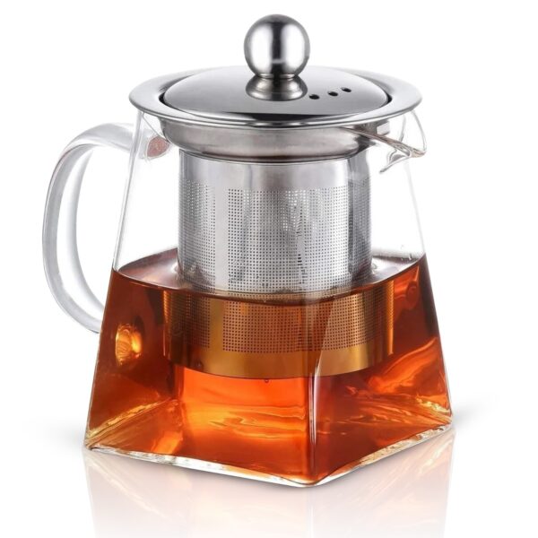 Cuperinox Infusion Prestige Collection - Tetera de Cristal con Infusor 350ml | Resistente al Calor | Apta para Microondas | Diseño Elegante y Funcional