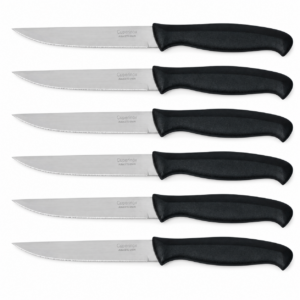 Cuperinox Essential Series – Pack de 6 Cuchillos de Cocina con Hoja de Acero Inoxidable y Mango Ergonómico de Plástico – Filo Recto Preciso y Duradero