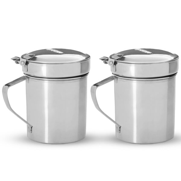 CUPERINOX Pack 2 Graseras Inox 550 ml | Grasera Carne y Pescado | Acero Inoxidable | Recoge Grasas y Aceites | Apta Lavavajillas - Gourmet Oil Collection