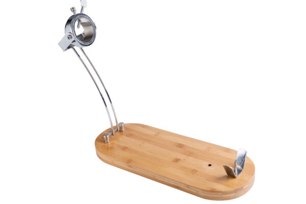 CUPERINOX Soporte Jamonero Profesional de Bambú | Plegable y Giratorio | Incluye Cuchillo Jamonero, Afilador y Funda para Jamón | Diseño Natural y Compacto | Jamoneros Elite Collection