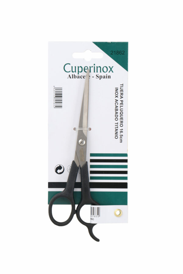 CUPERINOX Stylist Series - Tijera Peluquero Profesional 16,5 cm | Acero Inoxidable Recubierto de Titanio | Corte Preciso y Duradero | Ideal para Cortes de Pelo en Salón
