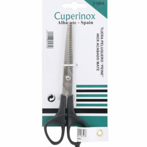 CUPERINOX Stylist Series - Tijera Peluquero Profesional de Entresacar 16,5 cm | Acero Inoxidable Mate | Corte de Texturizado y Desfilado | Uso Profesional en Salones