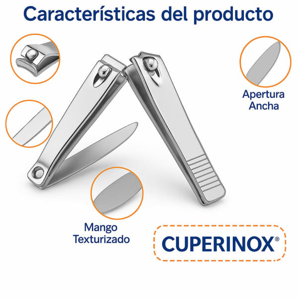 CUPERINOX Beauty Care - Cortauñas Pedicuro Profesional | Acero Inoxidable Resistente | Precisión para Uñas Gruesas y Duras | Uso Doméstico y Profesional | Caja Blanca - Imagen 5