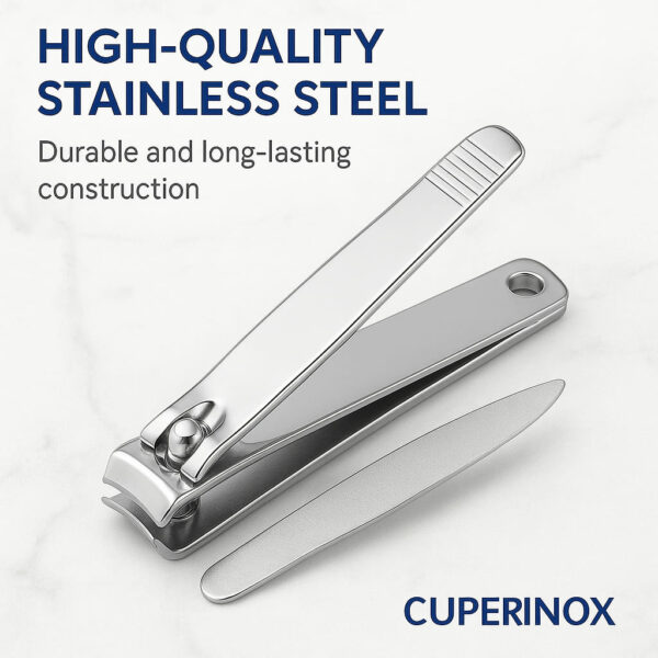 CUPERINOX Beauty Care - Cortauñas Pedicuro Profesional | Acero Inoxidable Resistente | Precisión para Uñas Gruesas y Duras | Uso Doméstico y Profesional | Caja Blanca - Imagen 6