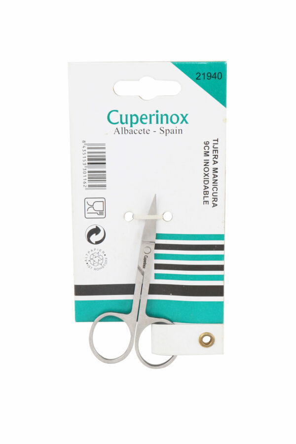 CUPERINOX Beauty Care - Tijera Manicura Profesional 9 cm | Acero Inoxidable Preciso | Recorte de Uñas, Cutículas y Vello Facial | Uso Personal y Profesional