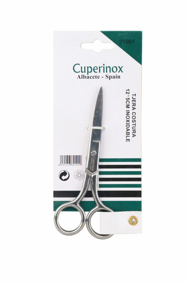 CUPERINOX Couture Series - Tijera Costura Profesional 12,5 cm | Acero Inoxidable de Alta Precisión | Corte Fino y Duradero | Uso Doméstico y Profesional