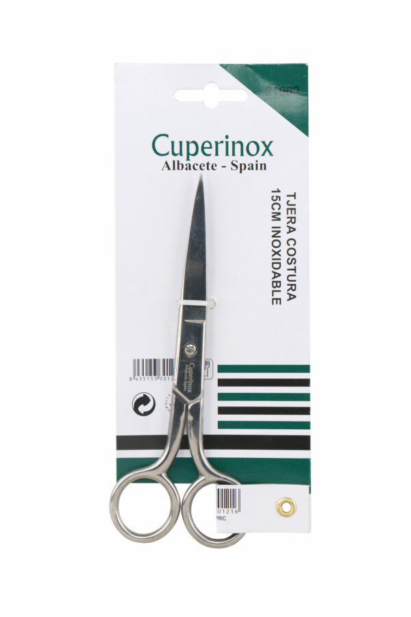 CUPERINOX Couture Series - Tijera Costura Profesional 15 cm | Acero Inoxidable Resistente | Corte Preciso para Telas y Manualidades | Uso Doméstico y Profesional