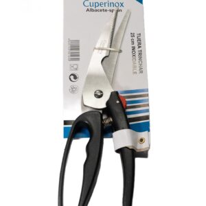 Cuperinox Kitchen Pro Tijeras de Cocina Profesionales 25 cm Tijeras de Trinchar Mango Ergonómico Negro Tijeras para Pollo y Huesos Acero Inoxidable Apto Lavavajillas