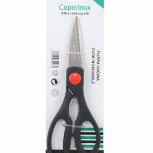 CUPERINOX Kitchen Pro - Tijeras Cocina Multiusos 21 cm | Acero Inoxidable con Mango Ergonómico | Para Carne, Verduras, Pollo y Más | Apto Lavavajillas | Blíster Individual