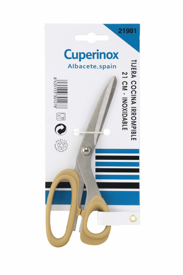 Cuperinox Kitchen Pro Tijeras de Cocina Profesional 21 cm Tijeras de Trinchar Carne y Pescado Acero Inoxidable Mango Ergonómico Apto Lavavajillas