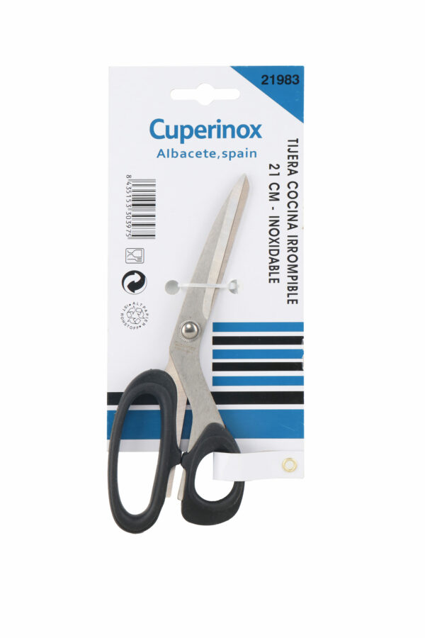 CUPERINOX Kitchen Pro - Tijeras Cocina Profesional 21 cm | Acero Inoxidable Resistente | Mango Ergonómico Antideslizante | Para Pollo, Pescado y Verduras | Apto Lavavajillas
