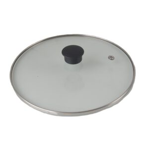 CUPERINOX Clear & Steel Collection - Tapa Cristal Multiuso 16 cm | Borde Acero Inoxidable | Cocina Sin Salpicaduras | Compatible con Ollas y Sartenes