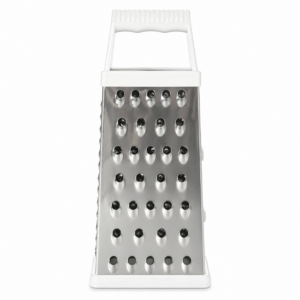 Cuperinox – Rallador Piramidal 21 cm de Acero Inoxidable | 4 Caras Multiusos | Mango Ergonómico y Base Estable | Kitchen Prep Line