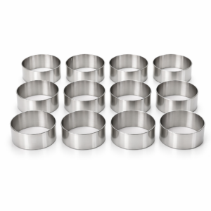 CUPERINOX Emplatador Redondo Inoxidable 6x4 cm | Pack 12 Moldes de Emplatar Profesionales | Aros de Presentación para Cocina Creativa y Repostería | Acero Inoxidable | Kitchen Prep Line