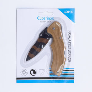 Cuperinox Outdoor Series – Navaja Plegable de Acero Inoxidable Bicolor | Hoja Afilada y Resistente | Mango Rojo y Negro Ergonómico | Ideal para Outdoor y Uso Diario