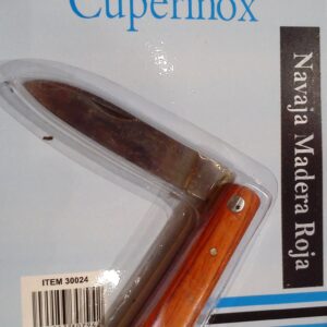 Cuperinox Outdoor Series – Navaja de Acero Inoxidable con Mango de Madera Roja | Estilo Tradicional y Versátil | Ideal para Outdoor y Uso Diario