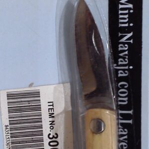 Cuperinox Outdoor Series – Mini Navaja de Acero Inoxidable con Mango de Madera y Llavero | Tamaño Compacto, Ideal para Llevar Siempre Contigo