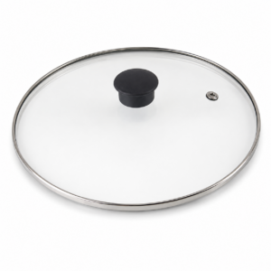 CUPERINOX Clear & Steel Collection - Tapa Cristal Multiuso 16 cm | Borde Acero Inoxidable | Cocina Sin Salpicaduras | Compatible con Ollas y Sartenes