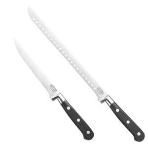 Maestros del Corte by CUPERINOX - Set Jamonero Profesional 2 Piezas | Cuchillo Jamonero Alveolado 25 cm y Deshuesador 15 cm | Acero Inoxidable de Alta Precisión | Corte Fino y Equilibrado