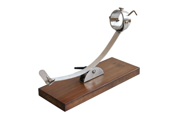 Maestros del Corte by CUPERINOX - Soporte Jamonero Balancin Profesional con Base de Madera | Sistema Basculante y Cabezal Giratorio | Acero Inoxidable y Madera Lacada | Apto para Jamones y Paletillas