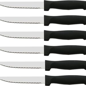 CUPERINOX® Cuchillos de Mesa Acero Inoxidable – Set Profesional 6 Piezas con Hoja Serrada de 11 cm y Mango Ergonómico Antideslizante – Para Carne, Verduras y Pescado